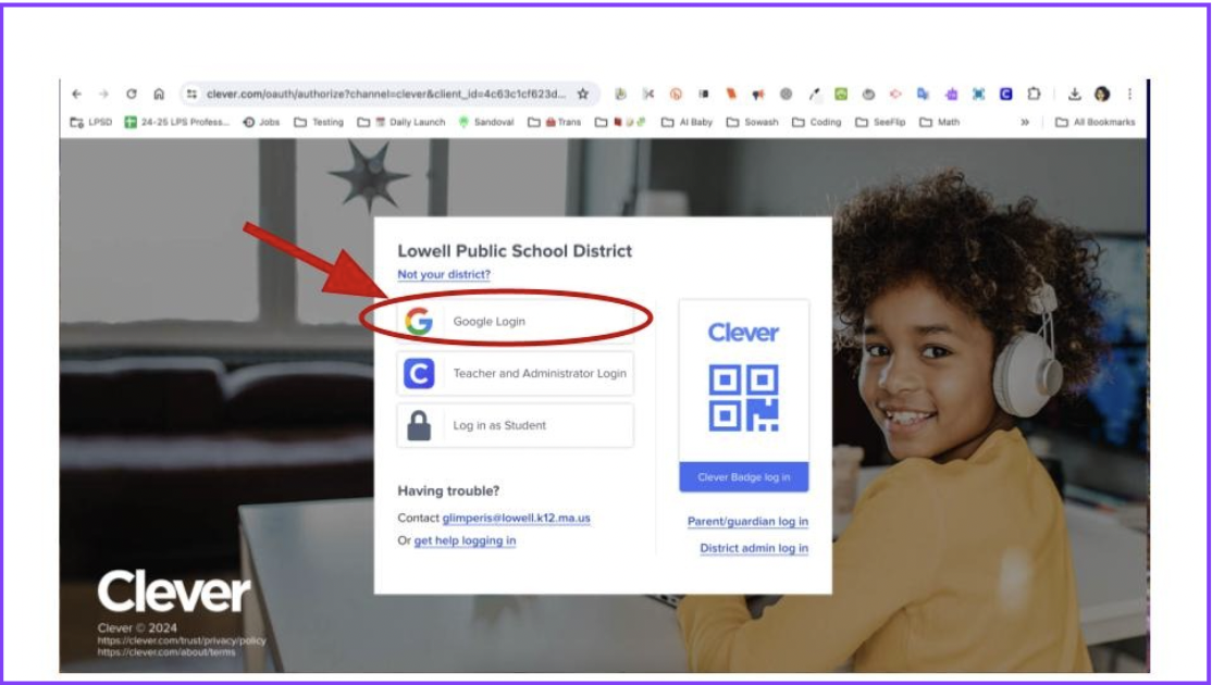 Click on “Google Login”